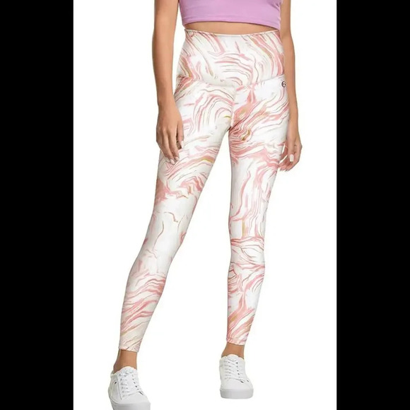NWT Champion Pink Marble High-Rise Leggings Women's Size Small - Picture 1 of 12